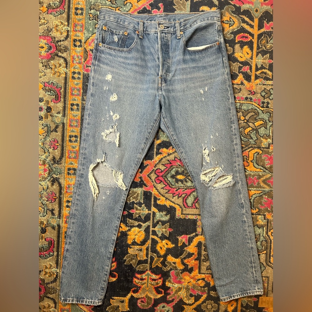 Levi’s Premium 501 Distressed Skinny Jeans
